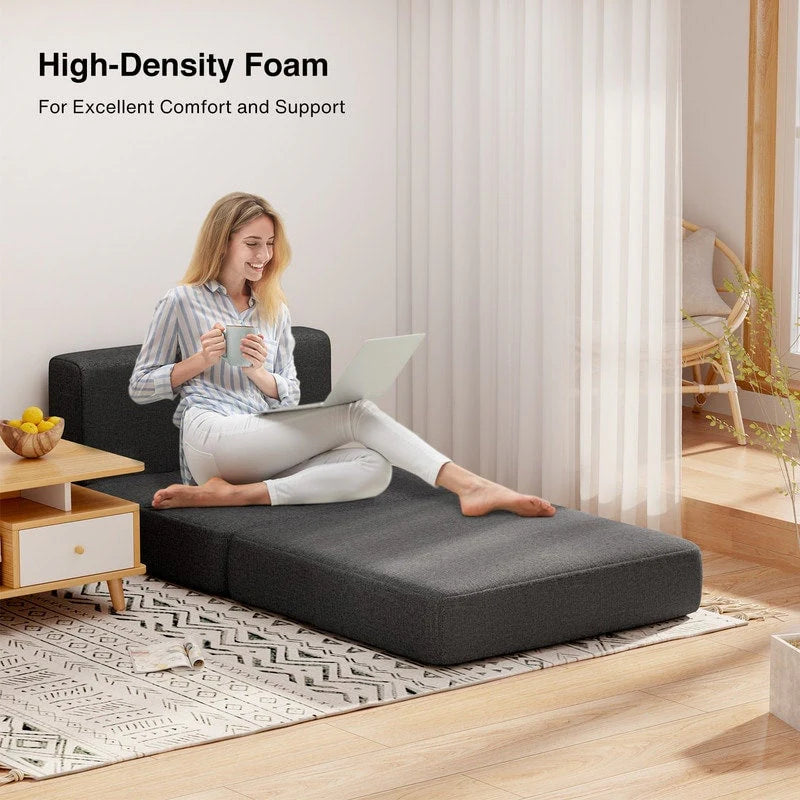 Chaise convertible 3-en-1, chaise pliable, lit-méridienne dépliable