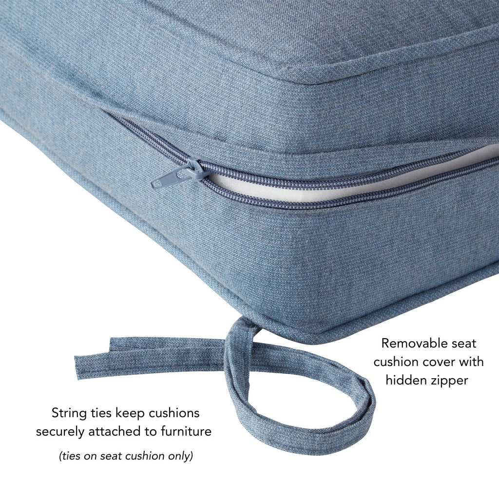 Ensemble de 2 coussins d'extérieur Sunbrella haut de gamme à assise profonde