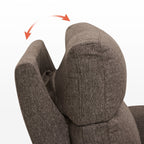 Canapé inclinable électrique biplace MCombo 60.2 avec massage et double chauffage, appuie-tête réglable, ports USB et USB-C, en tissu