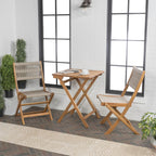 Ensemble de bistro d'extérieur pliant 3 pièces Cadiz Modern Coastal en bois d'acacia, par JONATHAN Y
