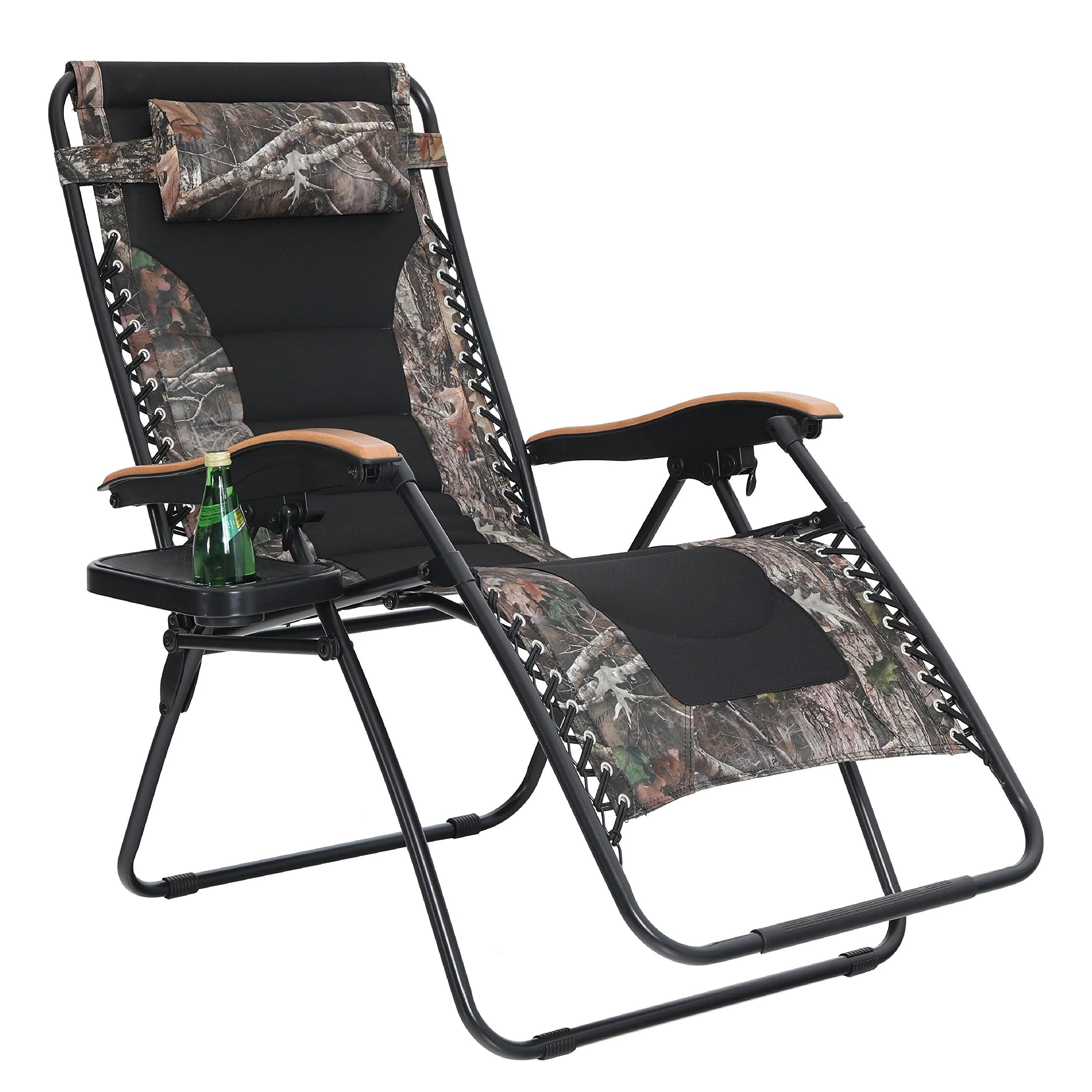 Fauteuil de relaxation zéro gravité XL surdimensionné et rembourré, avec accoudoirs plus larges, inclinable et porte-gobelet - N/A