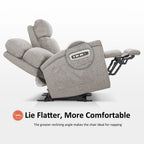 Canapé inclinable électrique biplace MCombo 60.2 avec massage et double chauffage, appuie-tête réglable, ports USB et USB-C, en tissu