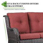 Gymojoy Canapé d'extérieur deux places en rotin Wicker Sofa Set