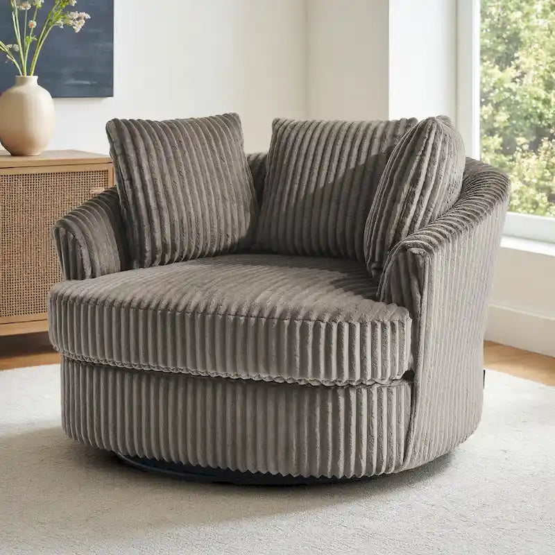 Fauteuil pivotant cylindrique déhoussable à accoudoirs encastrés DREAMSIDEA