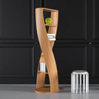 Bibliothèque verticale contemporaine en bois 5 niveaux Hourglass