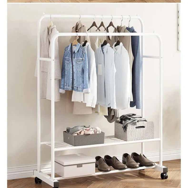 Étagère en Métal avec Roues pour Vêtements