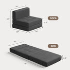 Chaise convertible 3-en-1, chaise pliable, lit-méridienne dépliable