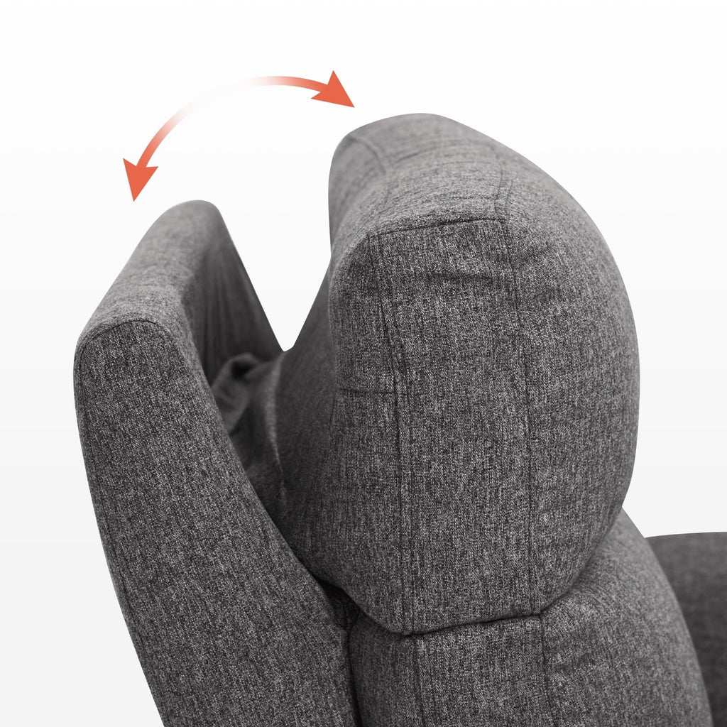 Canapé inclinable électrique biplace MCombo 60.2 avec massage et double chauffage, appuie-tête réglable, ports USB et USB-C, en tissu