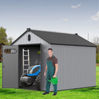 Abri de jardin en résine toutes saisons avec plancher de 1,8 m x 1,2 m / 1,8 m x 2,4 m / 2,4 m x 1,8 m / 2,4 m x 3 m, abri à outils Spire