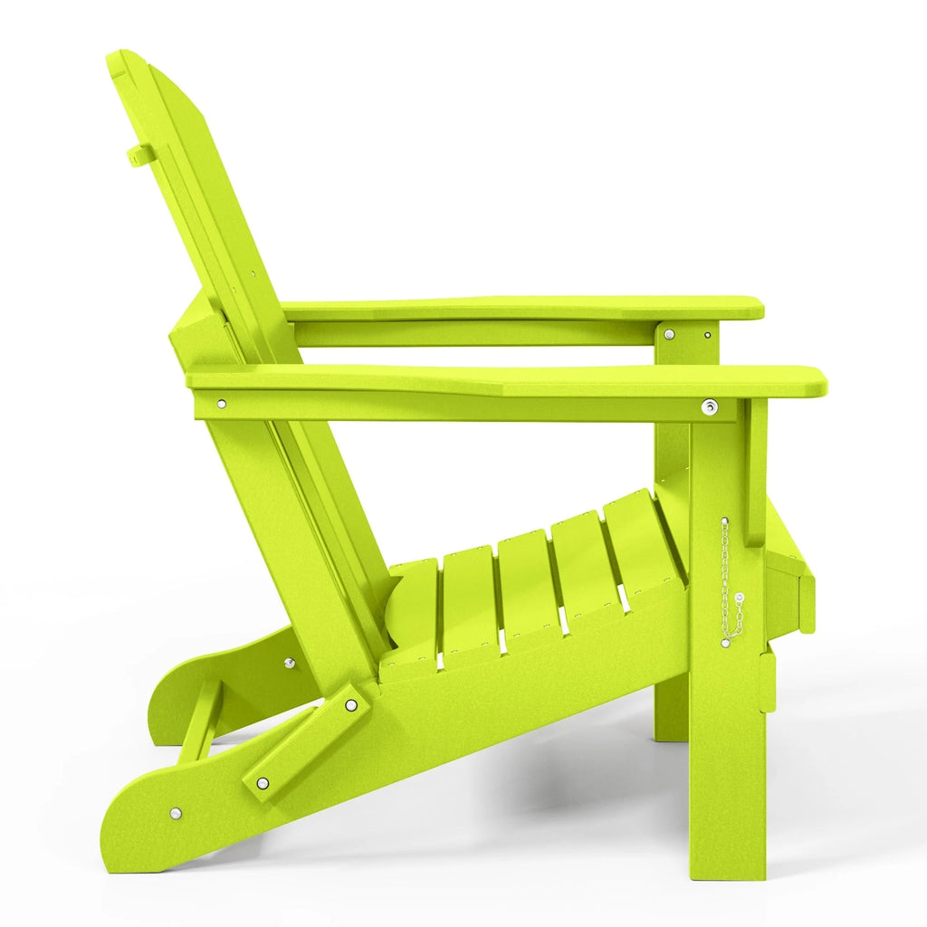 Chaise Adirondack pliante de patio d'extérieur tout temps résistante à la décoloration Polytrends Laguna