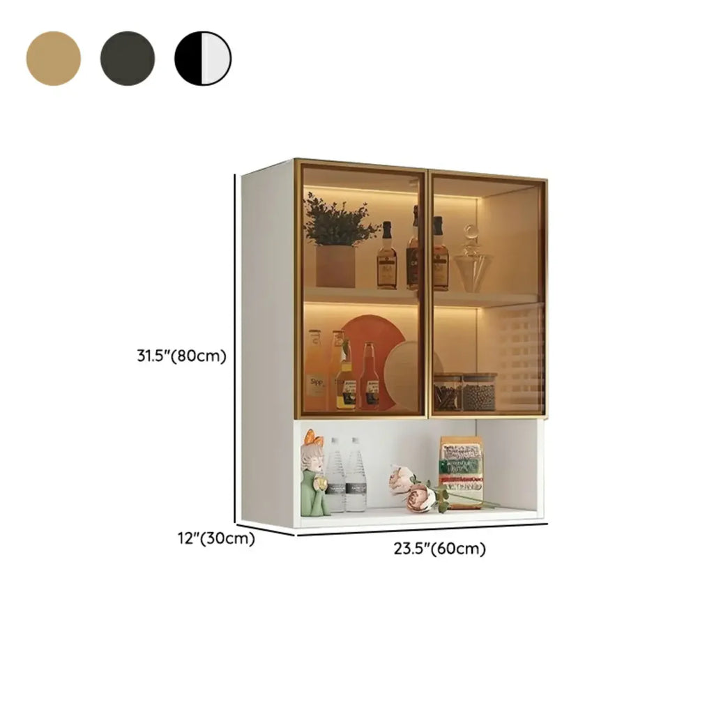 Buffet de cuisine mural gris en bois avec rangement