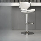 Tabouret de bar réglable pivotant en cuir rembourré