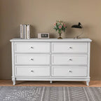Commode de chambre à coucher avec tiroirs profonds en bois, commode double à 6 tiroirs
