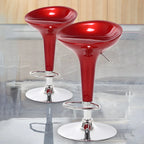 Tabouret de bar pivotant en plastique chromé, réglable en hauteur