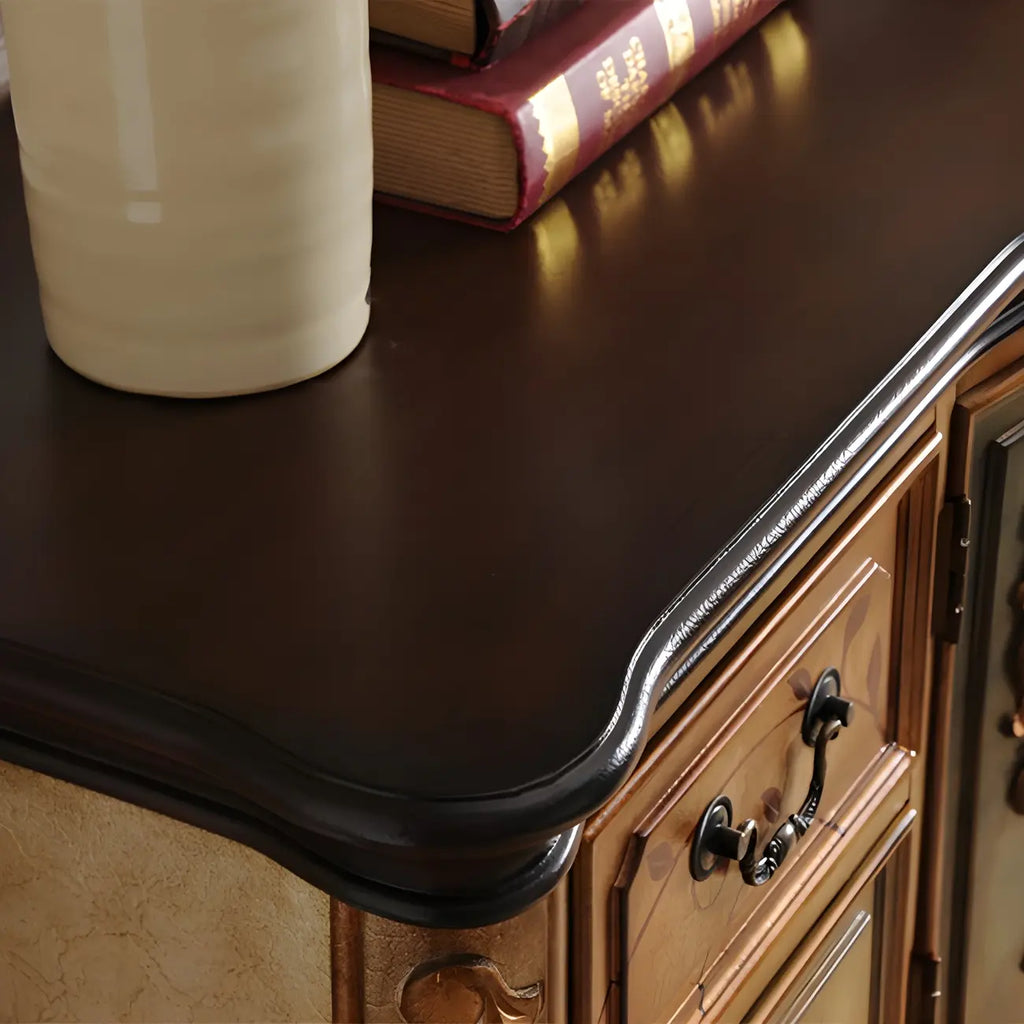Console de rangement en bois "café français" avec tiroirs