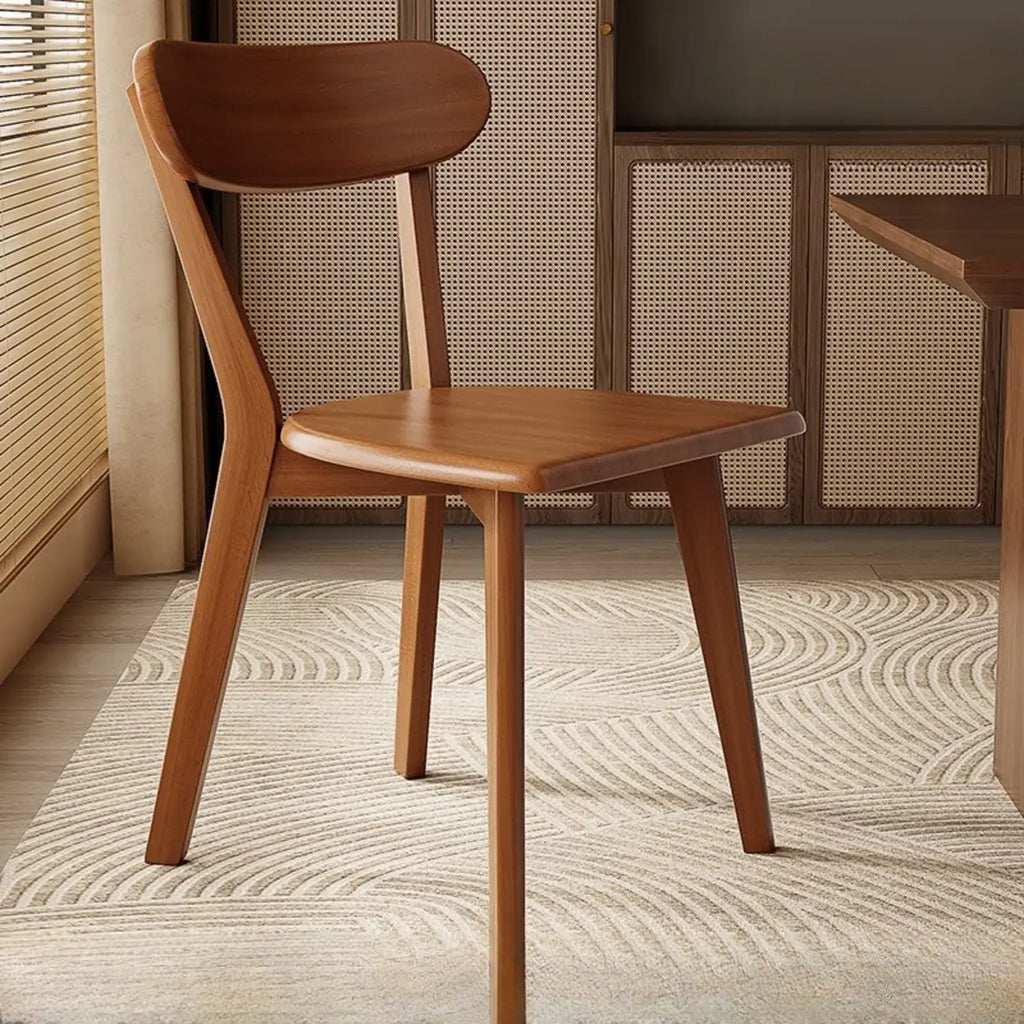 Chaise de salle à manger sans accoudoirs à dossier bas en bois moderne