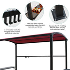 Abri barbecue/pergola de gril à structure en acier de 1,5 m x 2,4 m pour l'extérieur