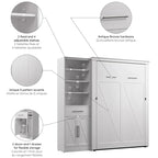 Lit escamotable grand modèle Key West avec garde-robe (88W) de Bestar