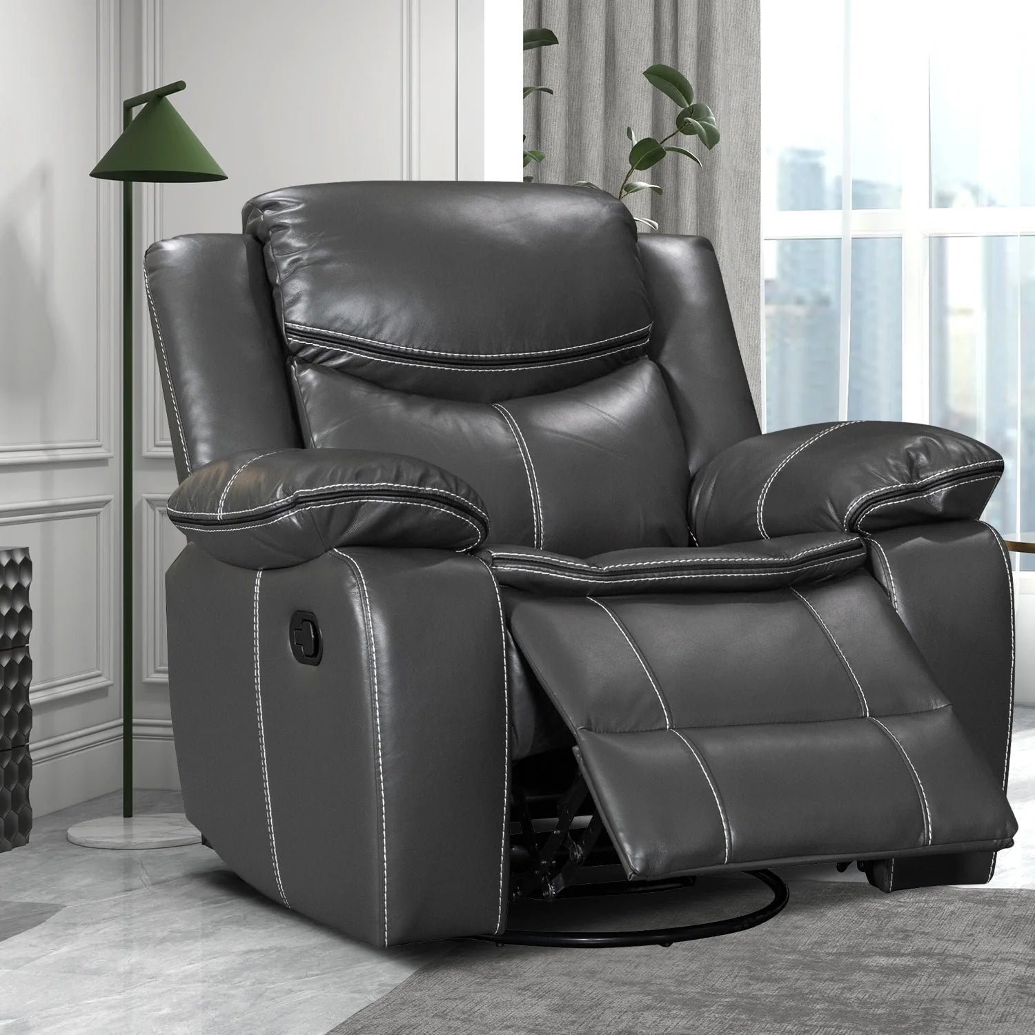 Fauteuil inclinable en cuir, large, durable, avec massage et chauffage