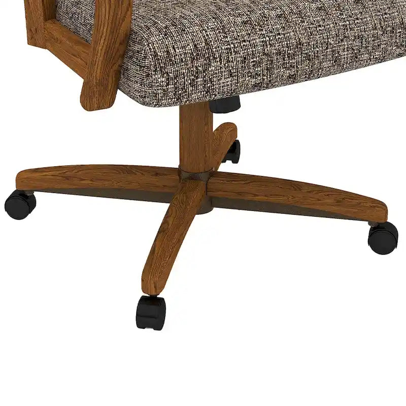 Chaise de salle à manger Chromcraft Darell Caster finition châtaigne