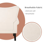 Fauteuil d'appoint moderne Erommy, fauteuil à dossier haut, canapé individuel en tissu capitonné avec pieds en bois pour salon