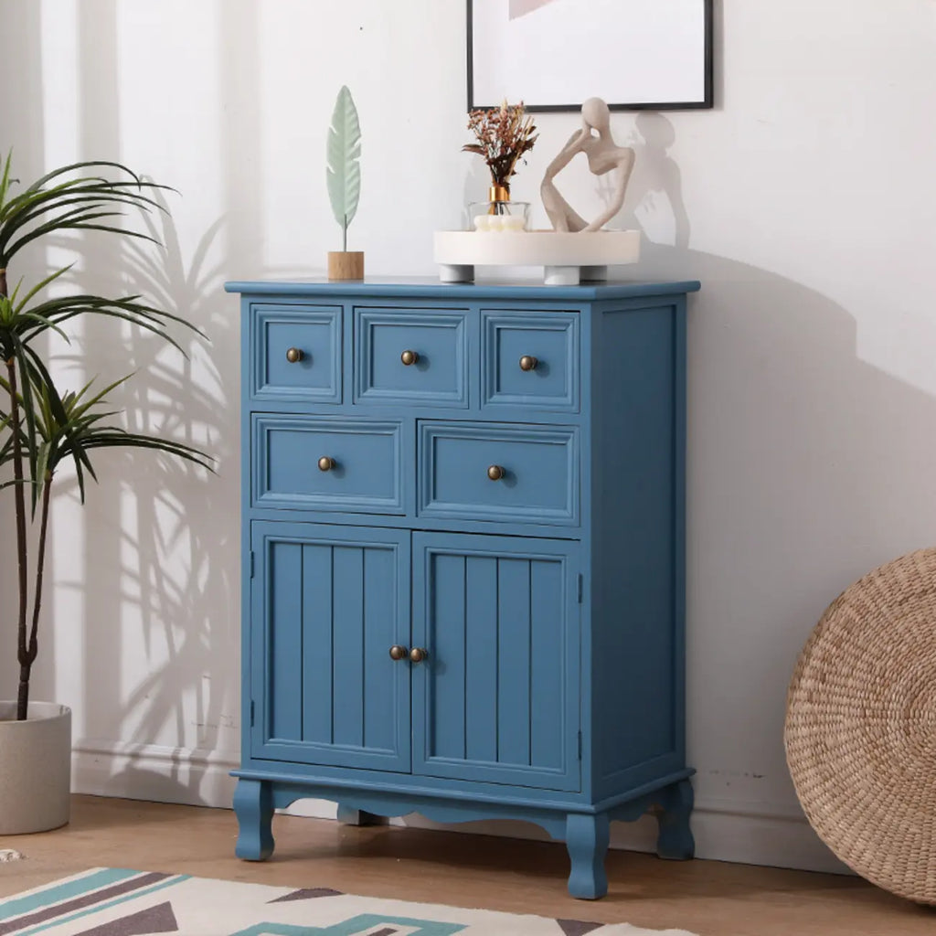 Meuble d'appoint rustique en bois marron pour le rangement du salon