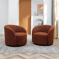 KINWELL Fauteuil d'appoint pivotant rembourré en forme de tonneau, de 86 cm de large (Lot de 2)