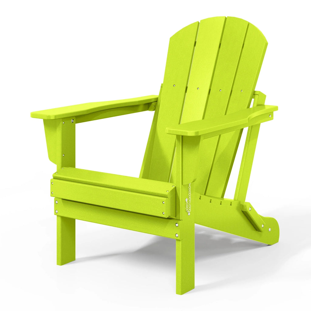 Chaise Adirondack pliante de patio d'extérieur tout temps résistante à la décoloration Polytrends Laguna