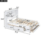 Lit plate-forme King Size avec tête de lit de rangement et 8 tiroirs