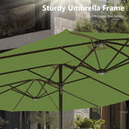 MAISON ARTS Parasol double de 4,5 m pour terrasse, grande taille, avec pied inclus