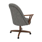 Chaise de salle à manger à roulettes Chromcraft Cliff, finition noyer