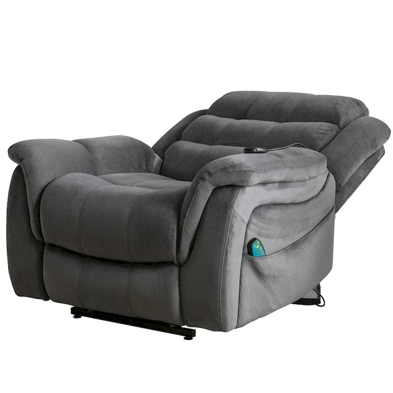 Fauteuil inclinable électrique releveur pour personnes âgées avec massage et fonction chauffante (inclinaison à plat)