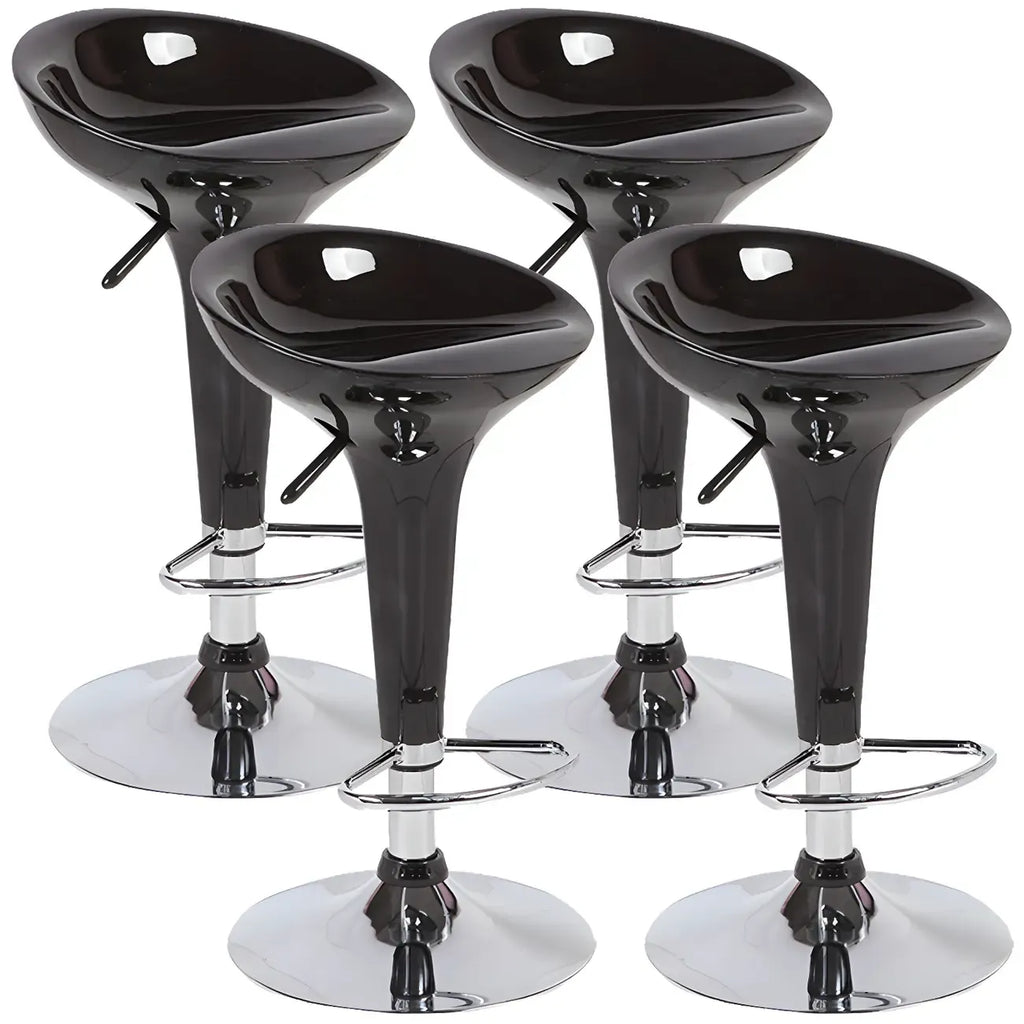 Tabouret de bar pivotant en plastique chromé, réglable en hauteur