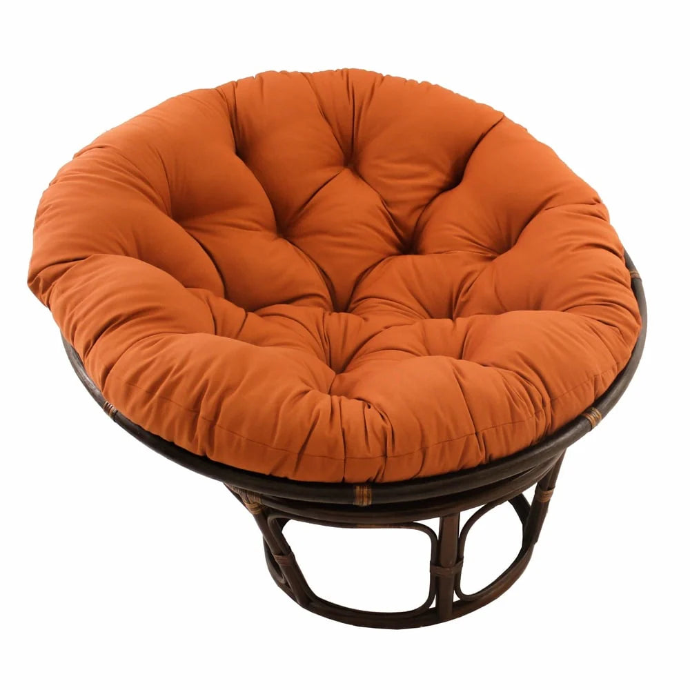 Fauteuil Papasan en rotin Bali de 42 pouces avec coussin en sergé