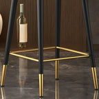 Tabouret de bar pivotant en cuir Art Déco avec assise baquet rembourrée