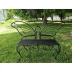 Banc papillon ancien en métal noir