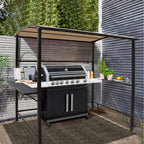 Abri barbecue/pergola de gril à structure en acier de 1,5 m x 2,4 m pour l'extérieur