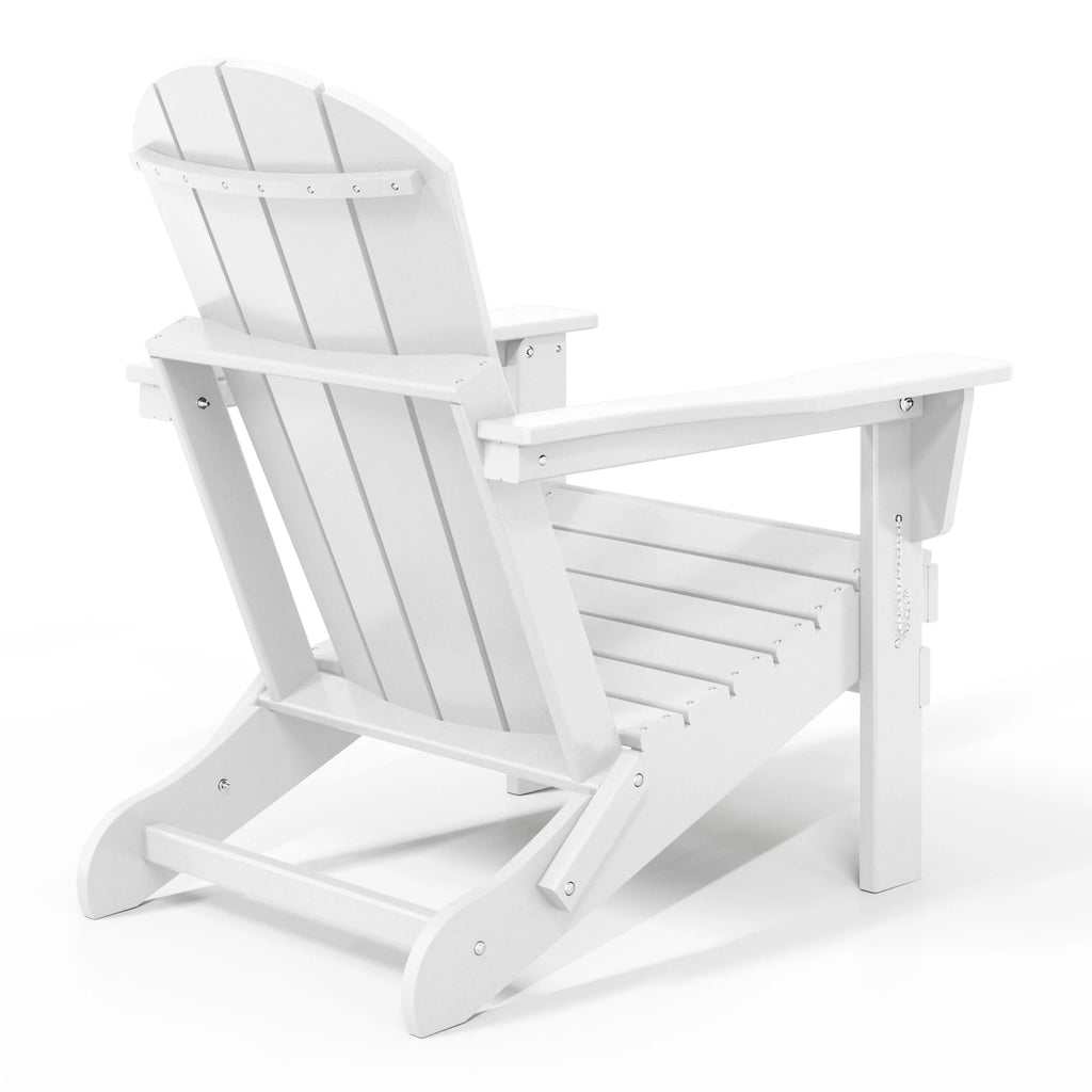 Chaise Adirondack pliante de patio d'extérieur tout temps résistante à la décoloration Polytrends Laguna