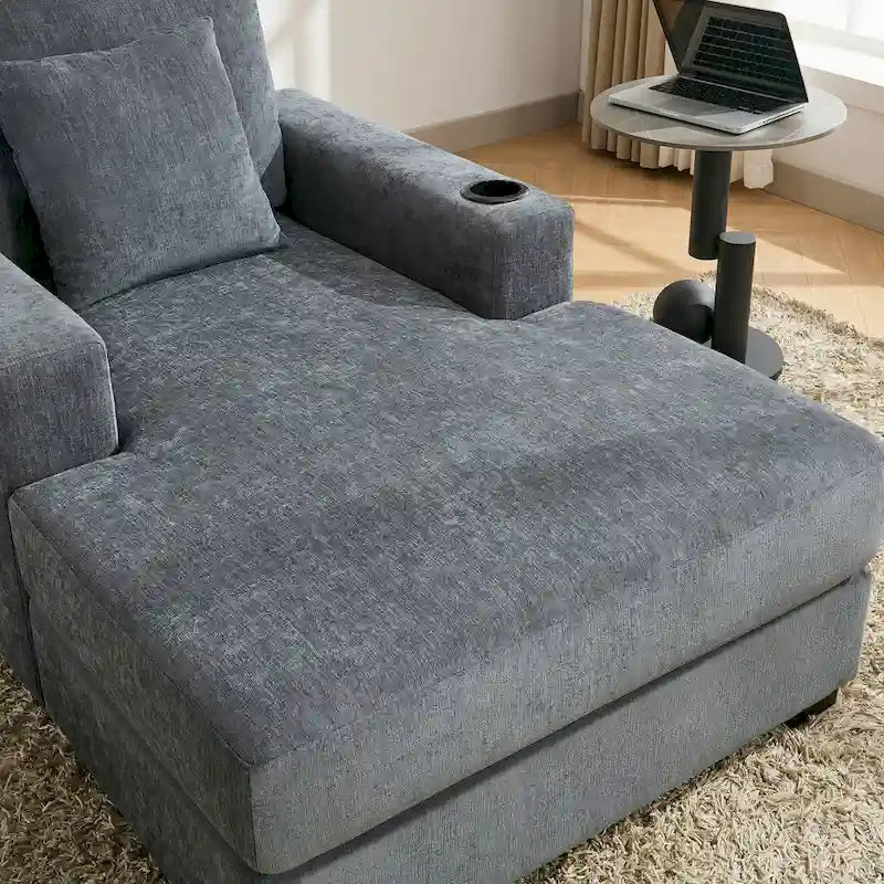 Trois tailles de chaise longue surdimensionnée avec oreillers