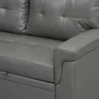 Canapé d'angle réversible convertible avec lit gigogne, méridienne avec rangement dissimulé et pieds durables