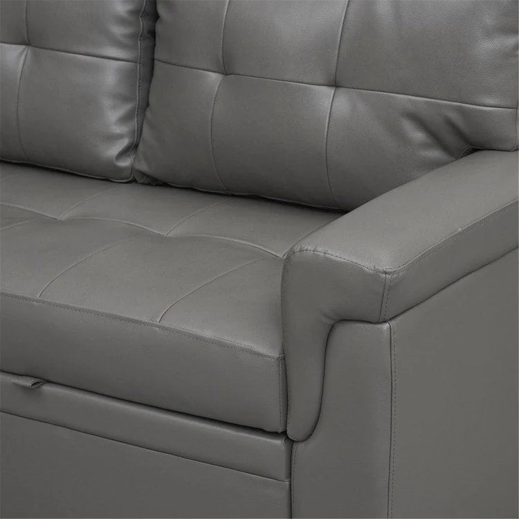 Canapé d'angle réversible convertible avec lit gigogne, méridienne avec rangement dissimulé et pieds durables
