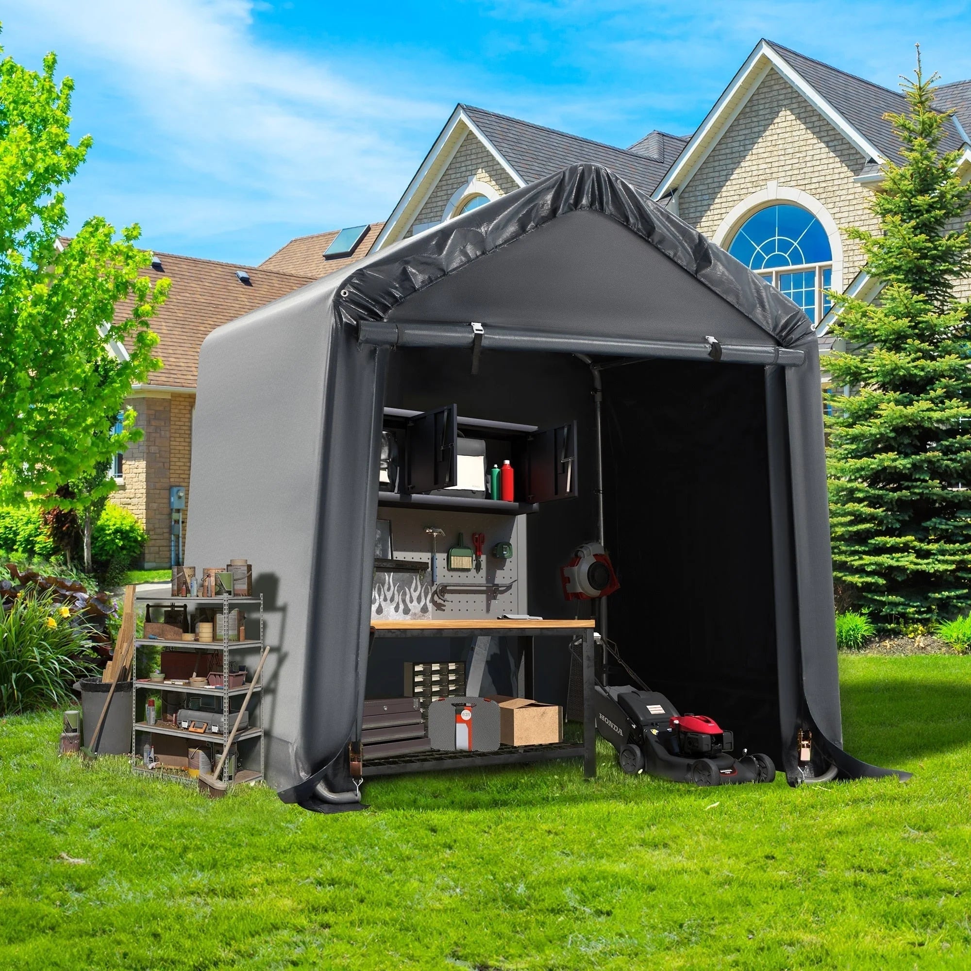 Abri de jardin et carport : abri portable pour vélos, motos et rangement de jardin
