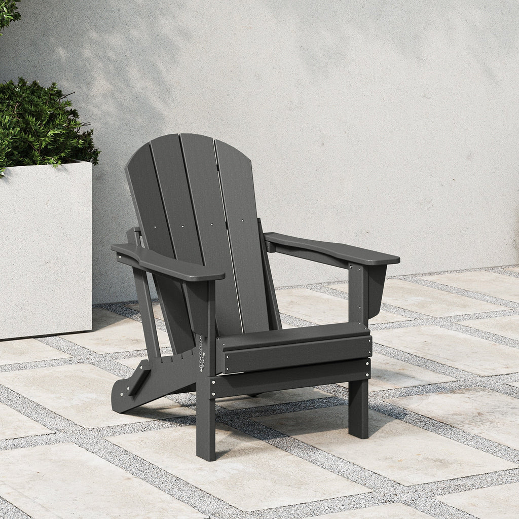 Chaise Adirondack pliante de patio d'extérieur tout temps résistante à la décoloration Polytrends Laguna