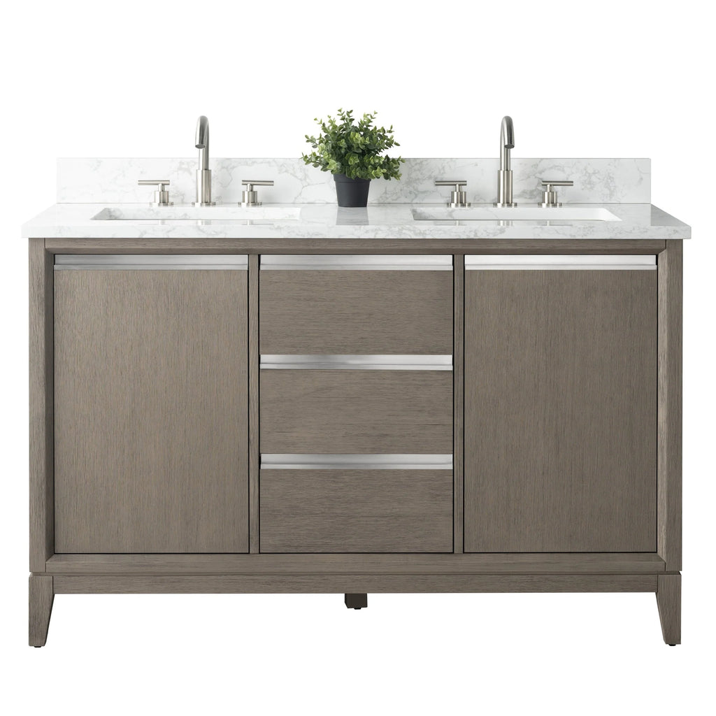 Meuble-lavabo Vanity Art avec évier en céramique et dessus en marbre reconstitué