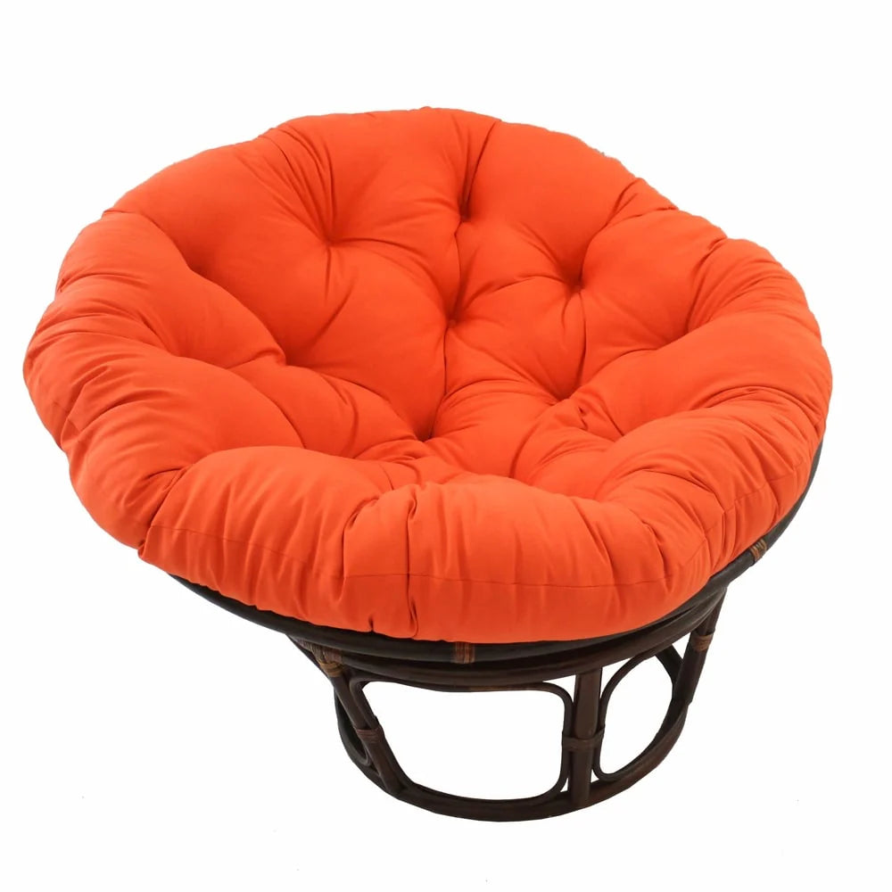 Fauteuil Papasan en rotin Bali de 42 pouces avec coussin en sergé