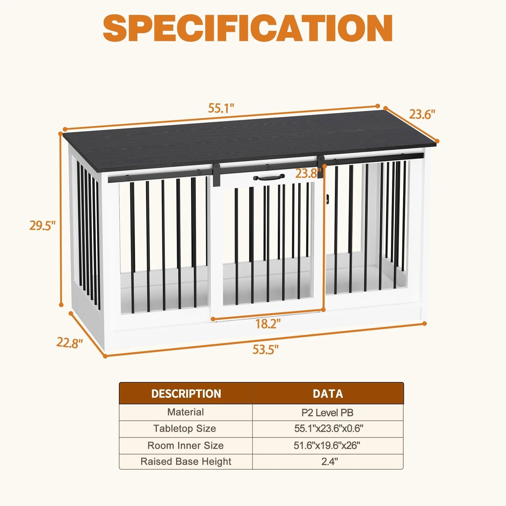 Résidence pour animaux de compagnie avec renfort en tubes de fer Cage pour chien élégante et robuste
