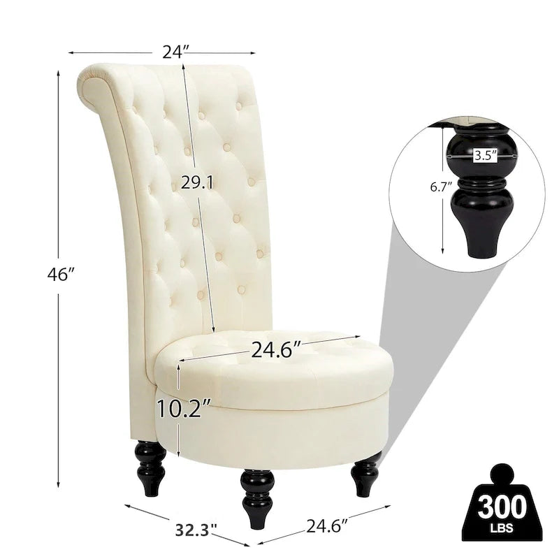 AVAWING Lot de 2 Chaises royales à dossier haut, rembourrage épais et pieds en bois d'hévéa