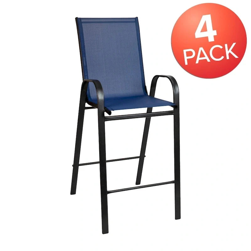 Lot de 4 tabourets de bar d'extérieur en matériau Flex Comfort – Tabouret de terrasse