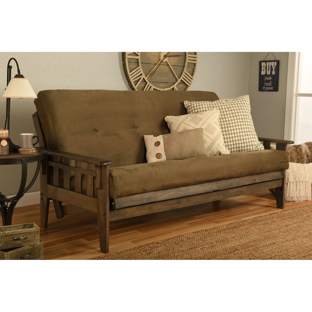Ensemble de futon Somette Tucson pleine grandeur en noyer rustique avec matelas