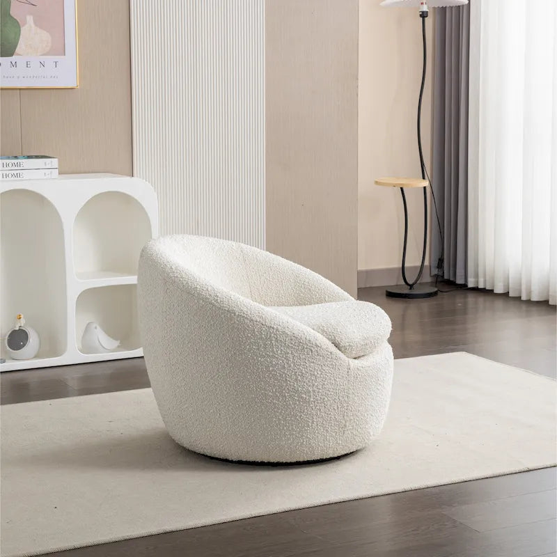 Fauteuil pivotant - Rotation à 360° - Tissu bouclé